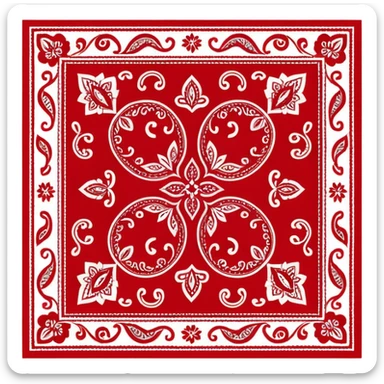 Red paisley bandana sticker