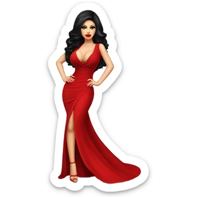 Haifa wehbe in red dress sticker