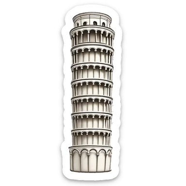 leaning Pisa tower sticker