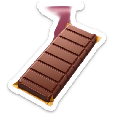 chocolate bar in burgundy paper sticker