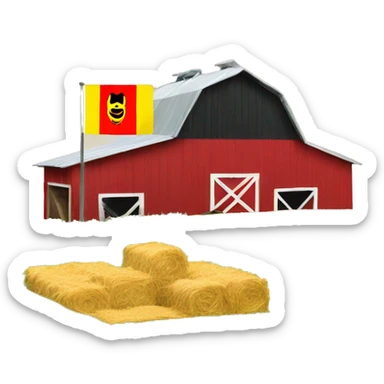Farm and a belgium flag sticker