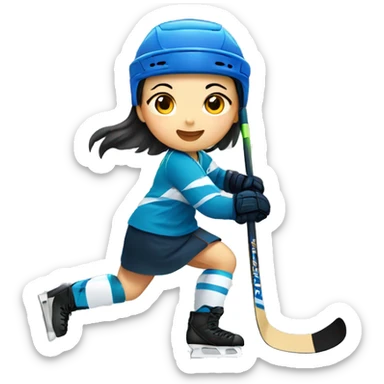 Chinese girl playing hockey sticker