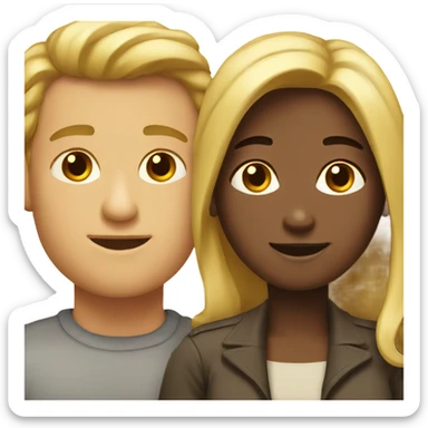man and woman couple sticker