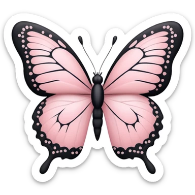 Pastel pink black butterfly sticker