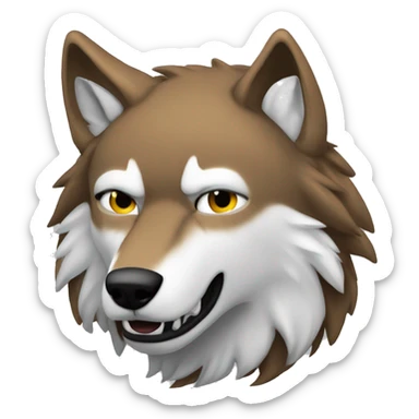 angy alpha wolf, side look  sticker