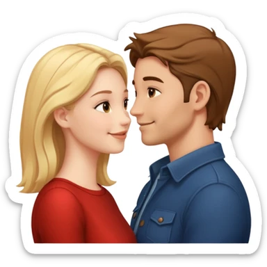 couple in love talking in profile sticker