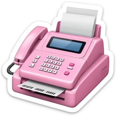 pink fax machine made of spam meat sticker