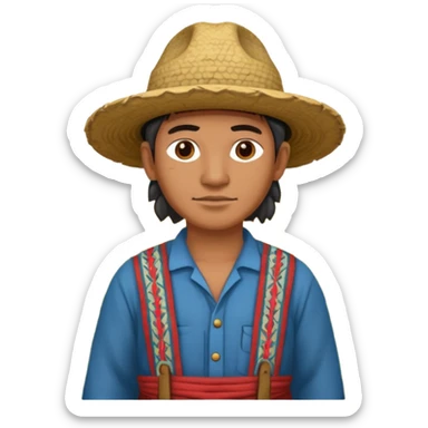 mayan farmer working sticker