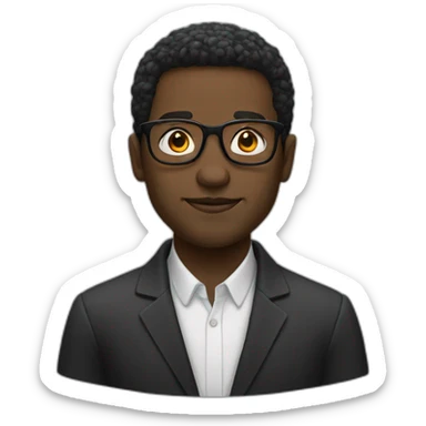 black glasses man who white people sticker