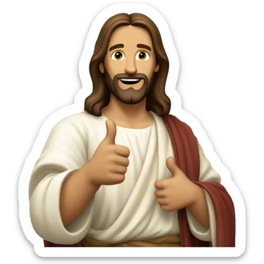 Jesus Christ making a thumbs up sticker