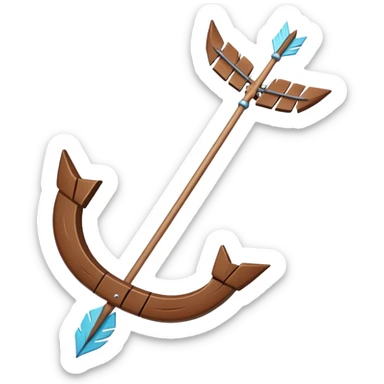 Arrow frozen mid-release, bow vibrating sticker