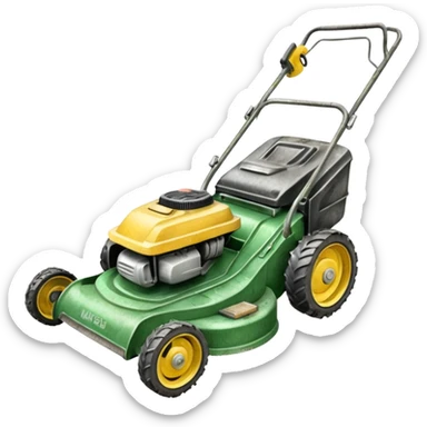 pencil drawing of a lawn mower sticker