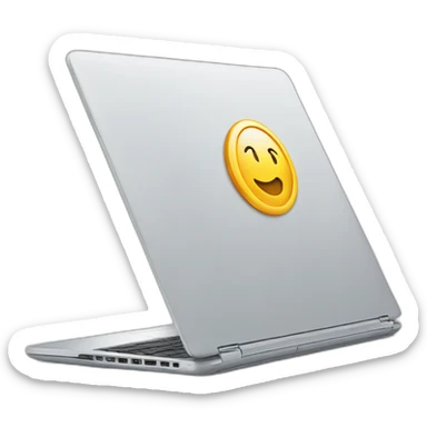 laptop with a circling logo on top showing it is going to be replaced sticker