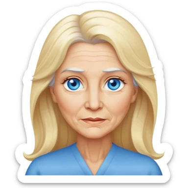 older lady long blonde hair blue eyes sticker