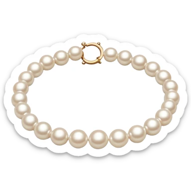 white pearl bracelet, simple, round pearls sticker