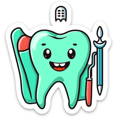 dental report with tooth health diagnosis sticker