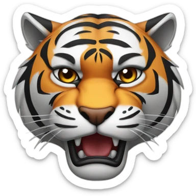 Angry tiger logo sticker