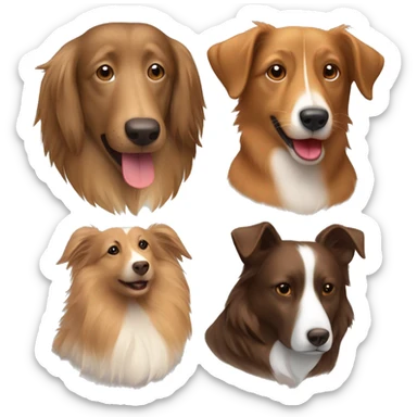 Shetland sheepdog and brown Labrador sticker