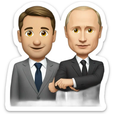 Zelensky and Putin sticker