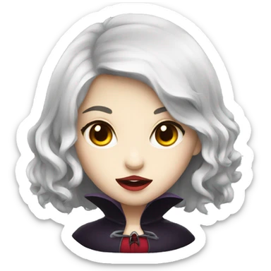 cute girl vampire head sticker