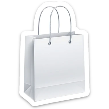 Minimalist shopping bag with soft modern lines, small sparkles, clean design for clothing store, simple elegant shopping icon sticker