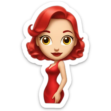 jessica rabbit in a red dress sticker