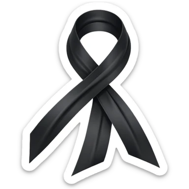 One Black thin ribbon for dead people honoring 🎗️ sticker