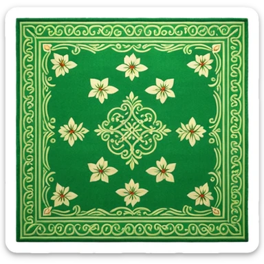 traditional patterned green carpet sticker