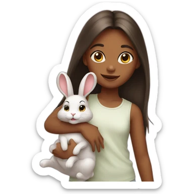 Girl anD bunnies sticker