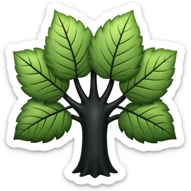 Un trébol de 5 hojas negro  sticker