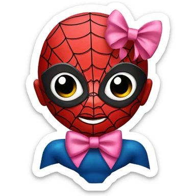 Spiderman with a pink bow sticker