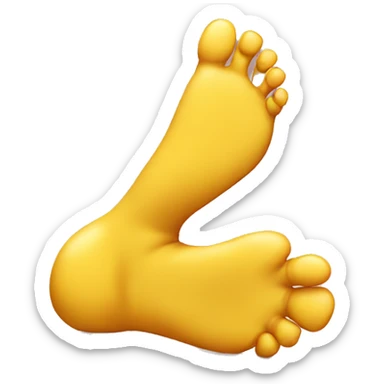 yellow emoji smelling his feet with only big toes  sticker