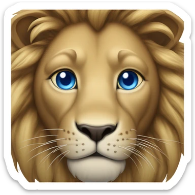 Lion w blue eyes  sticker