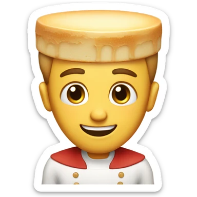 Cheesecake with a very emotional and appreciative face sticker