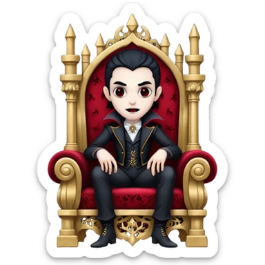 vampire in a throne sticker