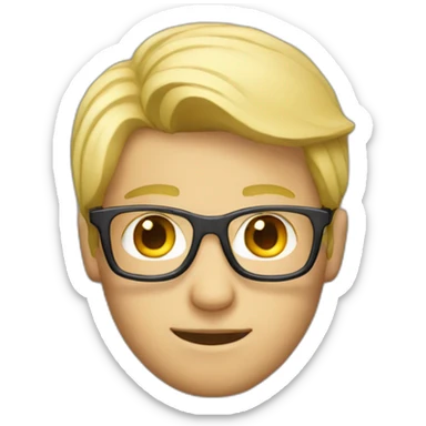 Blond guy with bril sticker