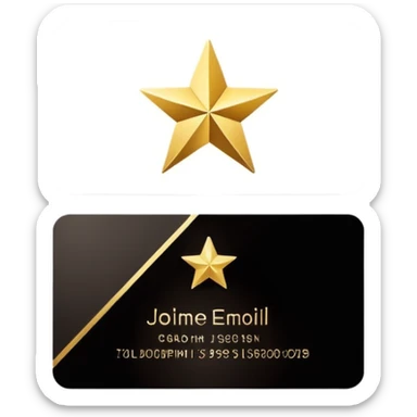 business card with a star symbol sticker