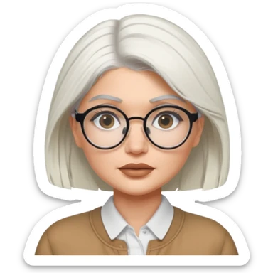 kylie jenner with white hair and glasses sticker