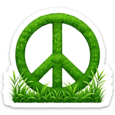 peace sign with grass sticker