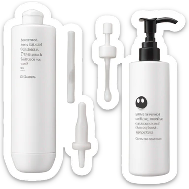 slim brown oil cleanser bottle with white label and white pump sticker