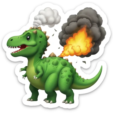 Dinosaur farting out a explosion from his butt sticker