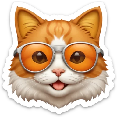 happy Cat wearing sunglasses sticker