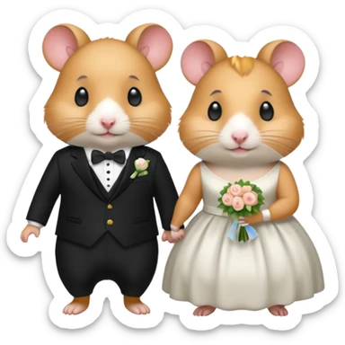 Hamster couple wedding  sticker