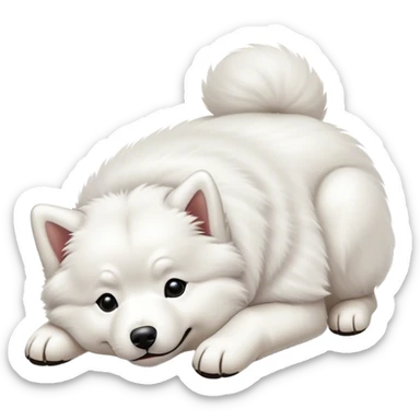 
Samoyed lies upside down sticker