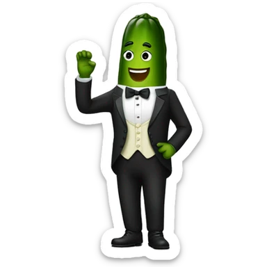 Pickle wearing tuxedo sticker