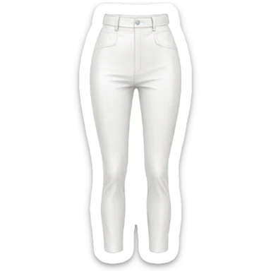 White High waisted straight leg leather pants isolated sticker