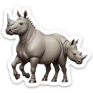 horse with rhino sticker