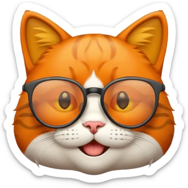 cool cat with glasses, emoji style, laid-back attitude sticker