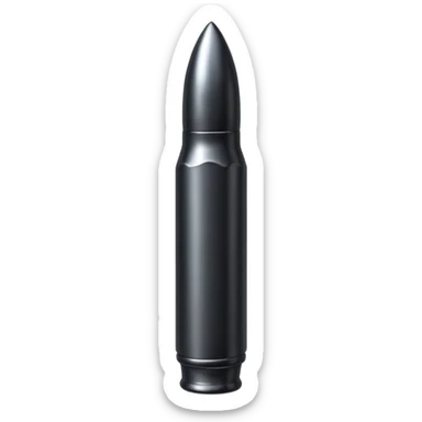 black very long bullet metallic 50 sticker