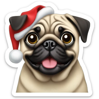 Pug christmas sticker